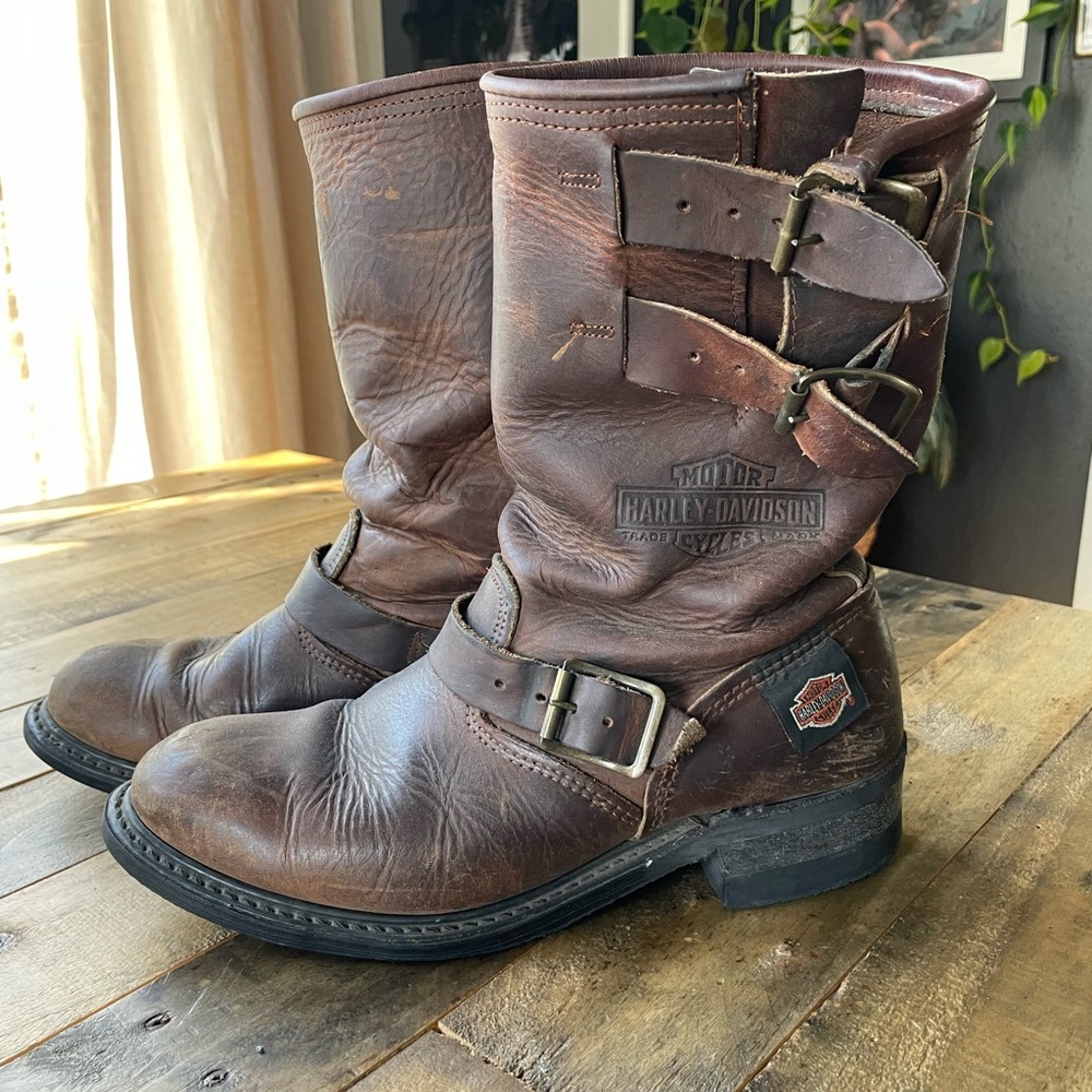 Vintage Harley-Davidson Engineer Motorcycle Boots